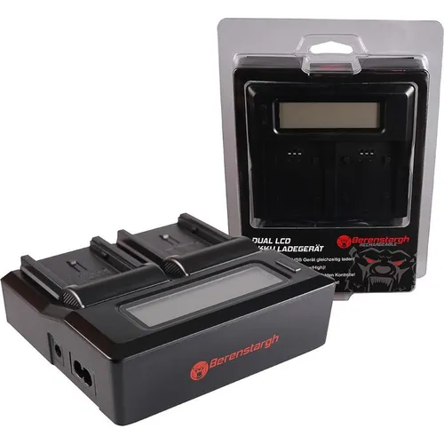 Berenstargh Dual LCD USB Ladegerät f. Panasonic VBN130 260 HC HCX920M VBN130 260 HDC HC-X920M (Kamera Akku Ladegerät) (61064201)