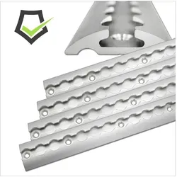 solidpro Spanngurt Airlineschiene 4x 1 Meter halbrund silber, TÜV zertifiziert
