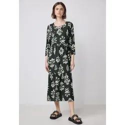 STREET ONE STUDIO Midikleid mit allover Blumenprint - Elegantes Midikleid in grün mit floralem Design, ideal für lässige Anlässe. Hergestellt aus 100% Viskose, pflegeleicht und mit V-Ausschnitt.