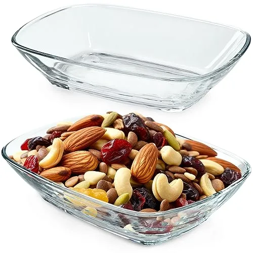 KADAX Glasschüssel, 230ml Salatschüssel aus Glas, Spülmaschinenfeste Obstschale, Snackschale für Mahlzeiten und Partys, Glasschale zum Servieren von Salat (14,3x10,5cm - 2 Stück)