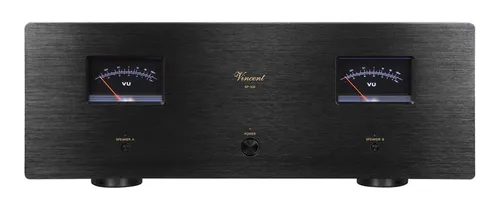 Vincent SP-332 Stereo Hybrid-Endstufe - Hifi-Verstärker mit 150 Watt pro Kanal, Hybrid-Technologie für natürlichen Klang und beleuchteten VU-Metern für einen stilvollen Retro-Look.