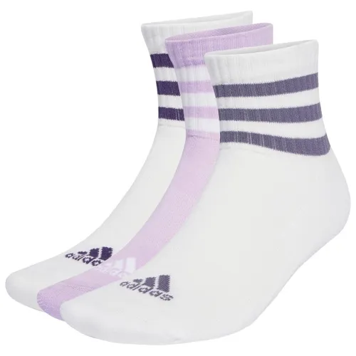 adidas - 3-Stripes Cushioned Sportswear Mid Cut Sock 3-Pack - Multifunktionssocken 40-42 - M | EU 40-42 weiß