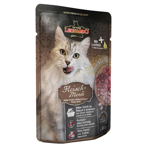 Leonardo Adult Fleischmenü 85 g, Katzenfutter, NEU von LEONARDO