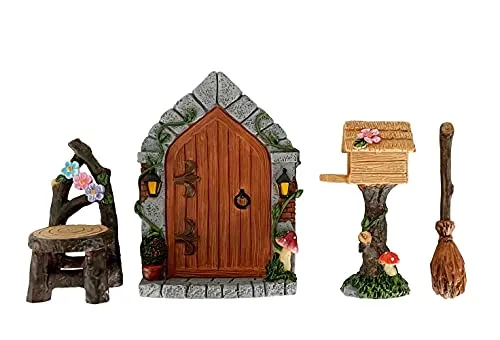 itsisa Wichteltür (Sommer) Feentür, Elfentür - Wichteltür (Nissedor), Feengarten, Deko Fee, Gartendeko