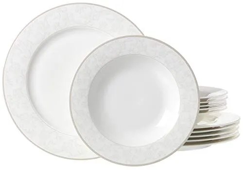 Ritzenhoff & Breker Tafelservice Isabella, 12-teilig - Kombiservice aus Fine-China-Porzellan, elegant mit Ornamenten, spülmaschinengeeignet und ideal für festliche Anlässe mit 6 Personen.