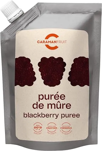 Caramanfruit Brombeeren-Frucht-Püree - 16x 1kg - süß-säuerliches Brombeer-Püree, frei von Farb- und Konservierungsstoffen, zur Herstellung von Sorbet, Früchtekuchen, Cupcakes