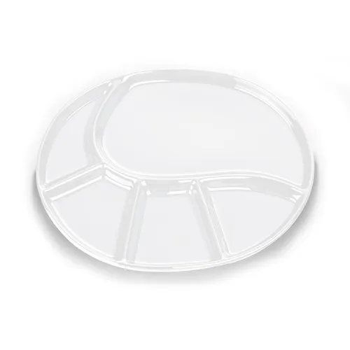 KELA Fondue-Teller VRONI Abteil-Teller oval Keramik weiß