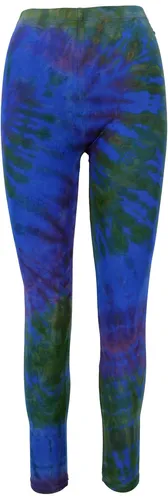 Unikat Batik Damen Leggings, Stretch Hose für Frauen, Yogahose - blau