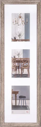 Walther Design Bilderrahmen Nussbaum 3X 13x18 cm - Wand- & Tischbilderrahmen mit elegantem Passepartout, ideal für die Präsentation von drei Fotos im Format 13x18 cm, vielseitig im Hoch- und Querformat aufhängbar.