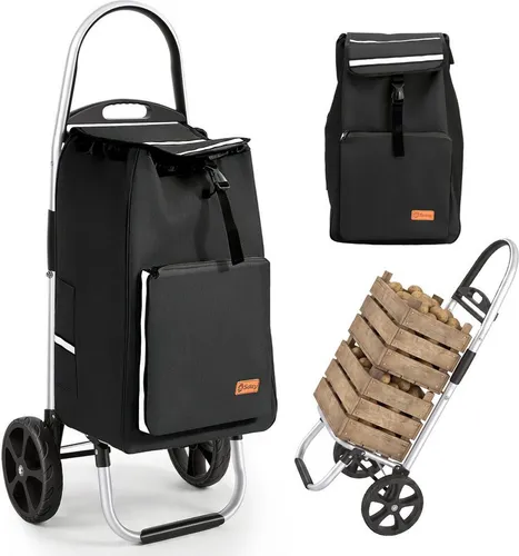 Sekey 2-in-1 Klappbarer Einkaufstrolley mit Kühlfach