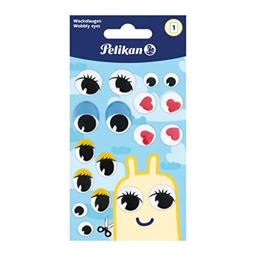 Herlitz Pelikan Sticker große Wackelaugen, 1 Blatt mit 18 Stück