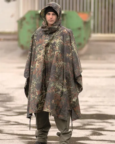 Produktbild BW Regenponcho Poncho Regenschutz Nässeschutz Army Ripstop flecktarn 0,34mm NEU