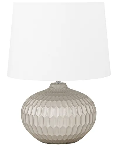 Glamouröse Tischlampe Pirita aus Polyester und Keramik in gold von Beliani