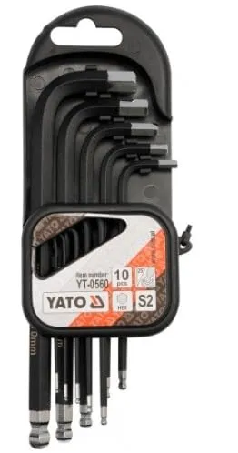 YATO HEX KEY SET 10PCS 1.27 bis 10 mm Ballspitzen Sechskant Schlüssel
