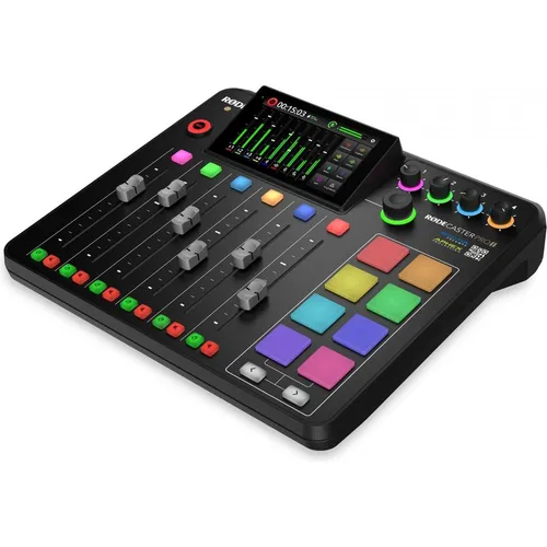 Rode Rodecaster Pro II - Professionelles Podcast Mischpult - Audio-Interface für Podcaster, mit 4 Mikrofoneingängen und Rauschunterdrückung für hochwertige Aufnahmen. Ideal für Interviews und Live-Streams.