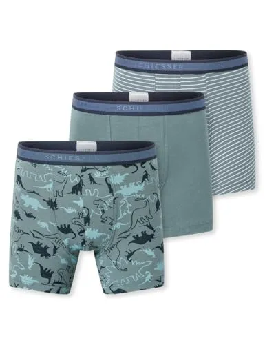 Schiesser Jungen 3 Pack Unterwäsche Boxershorts - 95/5 Organic Bio Baumwolle - Boxershorts für Jungen in drei Designs, hergestellt aus 95/5 Organic Bio Baumwolle für höchsten Tragekomfort und Nachhaltigkeit.