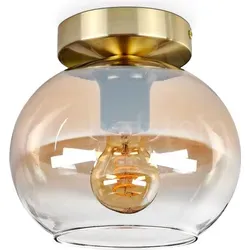 Carrone Deckenlampe aus Metall/Glas in Messingfarben/Bernsteinfarben/Klar - Gold
