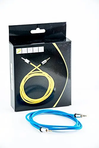 7even Aux 3,5mm Mini-Klinken und Kopfhörer Textil Kabel, Blau