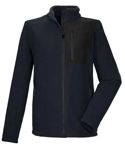 killtec KOW 105 MN Fleece Jacket schwarz blau (00269) L - Funktionsjacke für Herren, ideal für Herbst/Winter mit hervorragender Wärmeisolierung und praktische Zippertaschen für persönlichen Komfort.