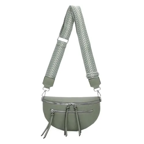 ITALYSHOP24 Damen Gürteltasche - Umhängetasche in Mint - Vielseitige Gürteltasche in zwei Größen S & M, ideal für Alltag und Reisen. Elegantes Design kombiniert mit Funktionalität - der perfekte Begleiter für stilbewusste Frauen.