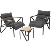 ML-Design Gartenmöbel Set 3tlg Anthrazit-Grau mit 2 Stühlen & Tisch - Stilvolles 3-teiliges Gartenmöbel-Set mit 2 ergonomischen Stühlen und einem praktischen Tisch. Robustes Stahlgestell und atmungsaktive Kissen sorgen für Komfort und Langlebigkeit – ideal für entspannte Stunden im Freien.