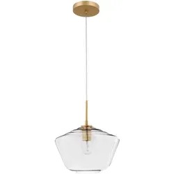 Nova Luce Prisma E27 Pendelleuchte - Gold & Transparent - Moderne Pendelleuchte aus hochwertigem Glas und robustem Metall, dimmbar und energieeffizient, ideal für individuelle Raumgestaltung.