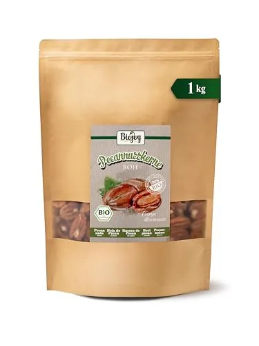 Biojoy BIO-Pekannüsse Halbe Kerne (1 kg), geschält und ungesalzen, Pekannusskerne ohne Zusätze