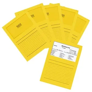 ELCO Sichthüllen Ordo classico DIN A4 gelb glatt 120 g/qm - Sichthüllen für DIN A4, 100 Stück in intensivgelb, dokumentenecht und mit Druck. Schützen Sie Ihre wichtigen Papiere vor Abnutzung und Schmutz, während sie gleichzeitig gut sichtbar bleiben.