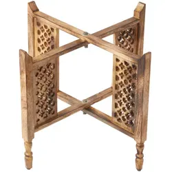 Marrakesch Beistelltisch Hania Braun 60cm - Ablagetisch im orientalischen Stil, handgefertigt aus massivem Holz mit traditioneller