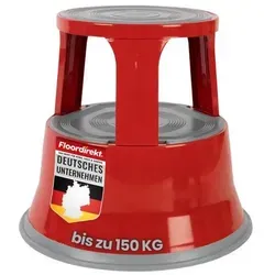 Casa-Pura Rollhocker FD-27128 – blauer Metallhocker mit hoher Tragkraft - Leitern: Robuster Rollhocker mit rutschfester Trittfläche, Tragkraft bis 150 kg und 3 Gleitrollen für sichere Nutzung. Ideal für vielseitige Einsätze im Haushalt oder Büro.