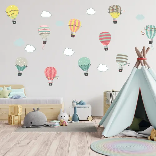 Ballon Wandtattoo Sticker Folie Aufkleber Kinder Junge Wohnzimmer DINA4 Y037-20
