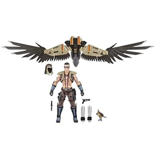 G.I. Joe Classified Series #139, CHIP Raptor Talon & General Ledger, Sammelfigur 15,2 cm Actionfigur & Haustier mit 7 Zubehörteilen; bewegliche Flügel