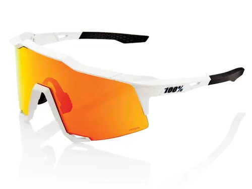 100% Speedcraft Sportbrille - Weiss, Hiper Red - Sportbrillen mit High-Performance-Gläsern für optimalen UV-Schutz und klare Sicht bei allen Sportarten.