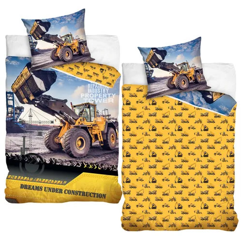 Bagger Bettwäsche für Kinder, mehrfarbig,termana TRAUM&TREND