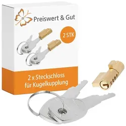 Anhängerschloss für Kugelkupplungen – kompakte Steckschlösser mit je 2 Schlüsseln – Anhängerdiebstahlsicherung & Anhänger Zubehör 2 x