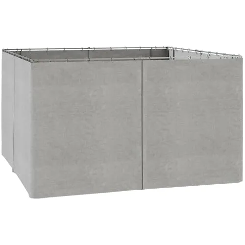 Outsunny Pavillonvorhänge 4 Seitenteile - 352 x 205 cm - hellgrau - Zubehör für Pavillons, bietet Schutz vor Sonne und garantiert Privatsphäre mit einfacher Montage und Zugang durch Reißverschlüsse.