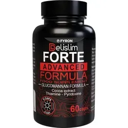 Delislim Forte - 60 Kapseln - Nahrungsergänzungsmittel mit Glucomannan für ein starkes Sättigungsgefühl, unterstützt den Energiestoffwechsel und die Immunfunktion dank Vitamin B1 und B6.