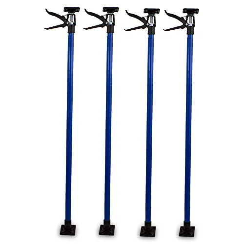 Bituxx Schnellspannstütze Deckenstütze Einhandstütze 115-290 cm (2 Paar) - Gerüste für Trockenbauarbeiten, ideal für die Unterstützung von bis zu 30 kg. Mit Schnellspannvorrichtung und rutschfesten Platten für einfache Handhabung und Anpassung an Deckenschrägen.