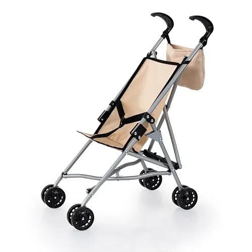 Bayer Design Puppenbuggy 30575AB mit Tasche, faltbar und leicht - Faltbarer Puppenbuggy für Puppen bis 46 cm, ideal für kleine Puppenmütter. Mit sicherem Sicherheitsgurt und praktischer Tasche, perfekt für unterwegs!