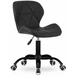 Drehstuhl für Kinderzimmer oder Büro höhenverstellbar Ergonomischer sitz Sitzhöhe 42-55 cm, 5-Speichen-Fußkreuz auf Gummirädern für reibungs... - Schwarz