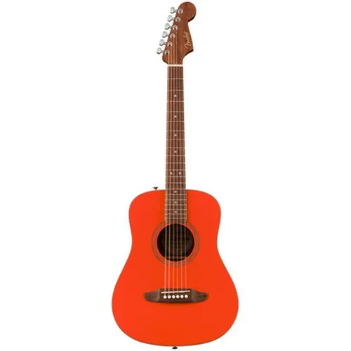 Fender CA STD Redondo Mini WB IB FRD - Short Scale & Kinder Westerngitarre; kompakte Redondo Mini Dreadnought mit hochwertiger Fichtendecke und einzigartiger Fiesta Red Farbe, ideal für kleine Hände und Anfänger.