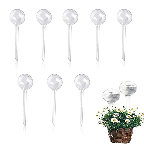 Transparen Gießkugeln, Bewässerungskugeln,Transparent Kunststoff Wasserspender für Topfpflanzen Automatisch Bewässerung Set Bewässerungssystem, Urlaubsbewässerung,Pflanzen bewässerung urlaub (8pcs)