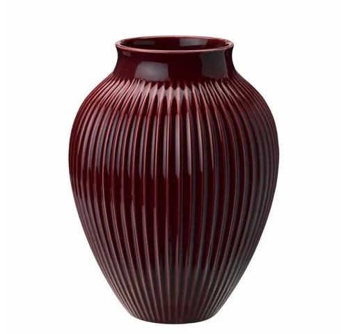 Knabstrup Dekovase Ripple, Berry, 27 cm in rot von Knabstrup