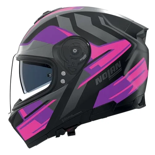 Nolan N80-8 Trittico Helm, schwarz-pink, Größe XS in lila von Nolan