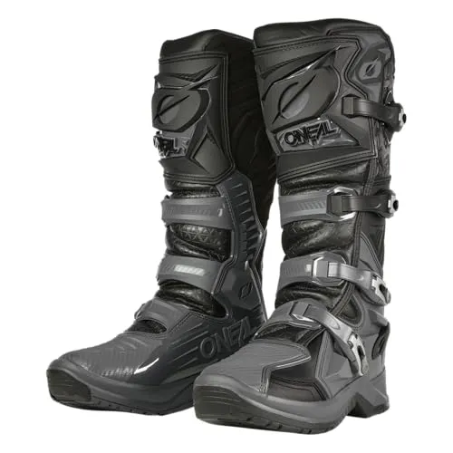 ONeal RMX Pro Stiefel - Schwarz/Grau - 45 EU - Motorradstiefel mit zertifiziertem Schutz nach EN13634-2017, perfekt ausbalancierte Steifigkeit und ergonomisches PU-Fußbett für überragenden Komfort und Sicherheit.