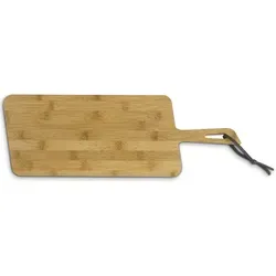 kela Schneidebrett Cosma - 52 cm x 18 cm, Bambus hellbraun, mit PU Lederband am Griff, antibakteriell und vielseitig als Schneide- oder Servierbrett einsetzbar