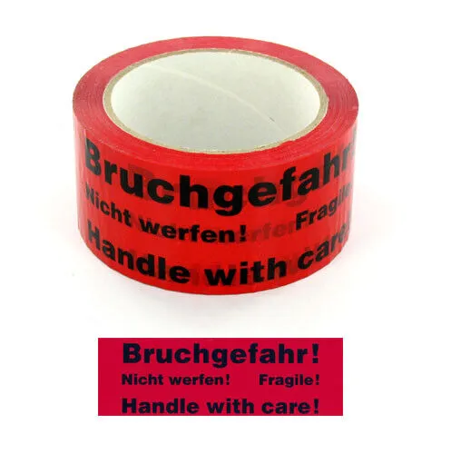  6 x Paketband Packband Warnband Bruchgefahr 66m x 50mm EUR 0,02 / m