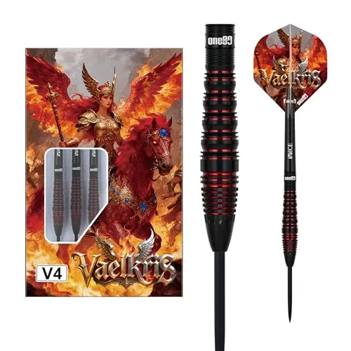 ONE80 Steeldarts Wraith VHD 90% Tungsten Steeltip Dart Steeldart Dartpfeile Set mit Schäften und Flights Hochwertige Tungsten Steeldarts (Barrel 04, 22 Gramm)