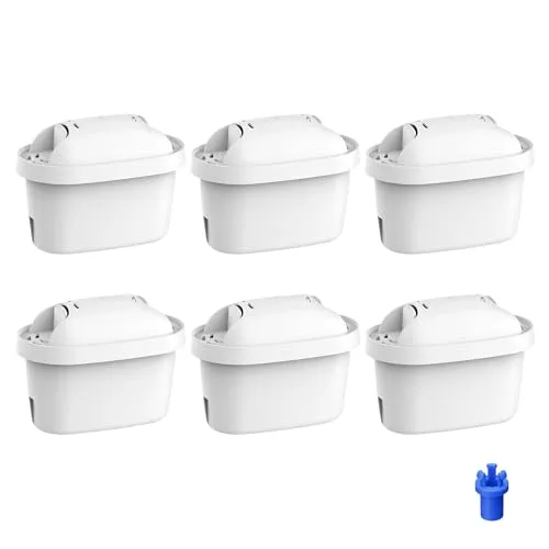 Waterdrop Filterkartuschen für Brita Maxtra+, 6er Pack - Filter für Staubsauger, reduziert effektiv Chlor, Geschmack und Geruch, TÜV SÜD und NSF zertifiziert für sauberes Wasser.