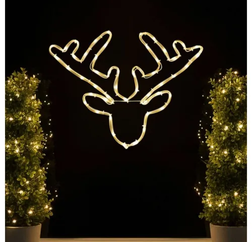 Kamelio LED Fensterbild LED Fensterdeko Weihnachten mit Timer und Batterie Fensterbild, LED, warmweiß